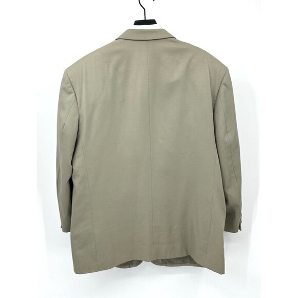 vintage 90s PIERRE BALMAIN jacket blazer sport coat 100% wool designer khaki 50R - Picture 7 of 9